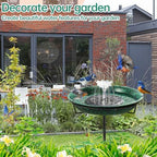 Solar Powered Bird Bath with Fountains for Hummingbirds,Stable Stylish Design with 5-Prong Base Stake Metal Bird Bath for Outside Yard Lawn Patio Garden - Image 2