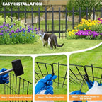 KYATE Garden Fence Animal Barrier, 46 Panels No Dig Fence 65.2ft(L) x13in(H), Rustproof Metal Defense Border, Dogs Rabbits Blocker Fence for Outdoor Yard & Patio - Image 4