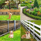 Getlay 20 Pack Animal Barrier Fences, 1.5" Gap No Digging Garden Fence Panels, Metals Black Deterrent Fence for Dogs Rabbits, Decorative Fence for Outdoor Landscape Patio Total 20 ft(L)×16 in(H) - Image 6