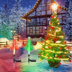Baquler 6 Pack Solar Christmas Tree Garden Stake Lights Outdoor Waterproof Color Changing Christmas Lighted Yard Decorations Optical Fiber Xmas Pathway Lights for Lawn Patio Cemetery(Red, Green) - Image 6