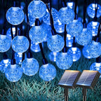 btfarm 2 Pack Solar String Lights Outdoor, Total 98FT 100 LED Crystal Globe by btfarmdecorativelighting