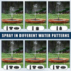 4 Pack Solar Bird Bath Fountain Pump with 6 Nozzle Water Floating Solar Fountain Panel Powered Bird Bath for Pond Garden Fish Tank Pool (6.3 Inch) - Image 4