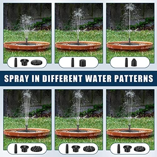 4 Pack Solar Bird Bath Fountain Pump with 6 Nozzle Water Floating Solar Fountain Panel Powered Bird Bath for Pond Garden Fish Tank Pool (6.3 Inch) - Image 4