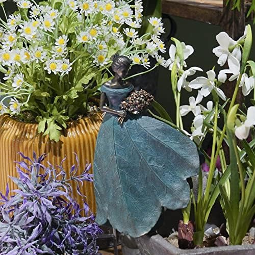 Guichifun Fairy Statue Leaf Angel Girls 7.5 x 4.5 x 11.5 Inch - Image 5