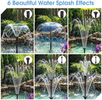 AMZtime 20W DIY Solar Fountain with Lights & Built-in 4000mAh Battery - Image 4