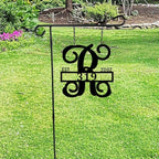 Personalized Last Name Lamp Post Arm Sign for House - Custom Initial Address Mailbox Plaque for Outside Home - 12 inch - Customized Garden Flag with Couples Names Gift - Image 2