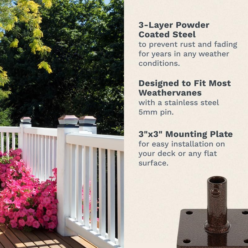 EZ Vane Steel Poodle Dog Weathervane with Wind Cups — Deck Mount - Image 3