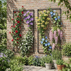 MyGift 3.9 ft Black Metal Wall Garden Trellis, Geometric Plant Support - Image 4