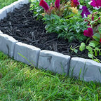 EasyFlex No-Dig Landscape Edging with Anchoring Spikes, 2.7 in. Tall Decorative Stone-Look Garden Border, 90 Foot Kit, Slate Gray (3602S-90C) - Image 6