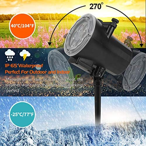 Christmas Halloween Lights Projector Outdoor,Holiday Projector Light,Waterproof Indoor Remote Control LED Projector Lights,16 Slides Holiday Light Party Garden House Kids Room Night Light - Image 3