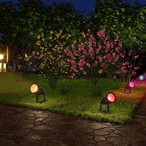 Color Change Landscape Lighting Low Voltage LED Outdoor Spotlights 6W 12V IP66 Waterproof Landscaping Lights Remote Control Garden Pathway Lights RGB Trees Decorations - Image 7