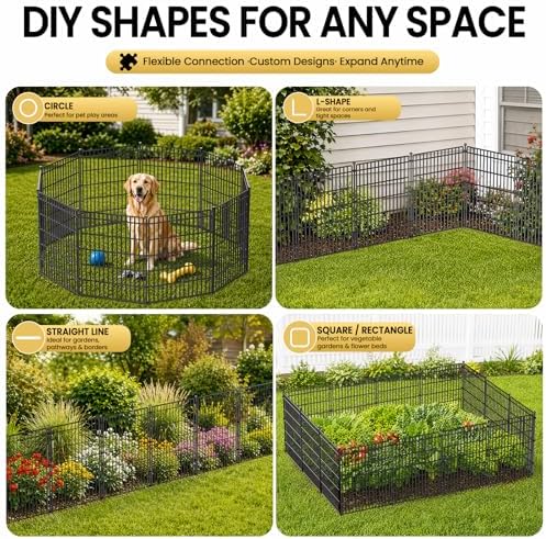 No Dig Garden Fence, Dog Fencing Outdoor for Yard, 5 Panels - Image 7