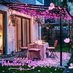 JMEXSUSS 4 Pack Solar Fairy Lights, 33ft 100 LED Pink Solar Lights Outdoor - Image 3