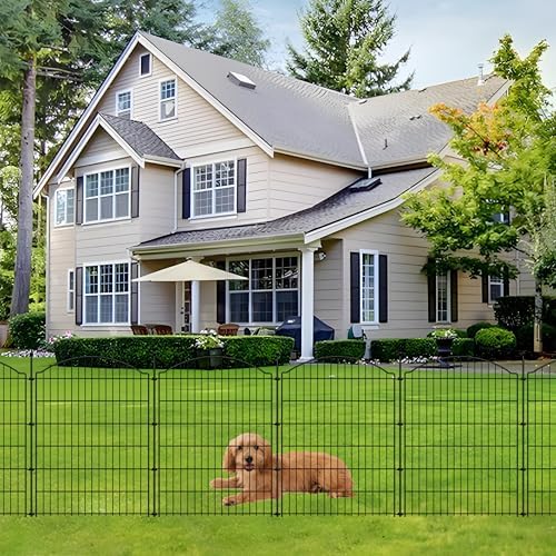 Decorative Garden Fences 40in x 24ft, 10 Pack Outdoor Fencing Animal Barrier Dog Border, Metal Wire Fence Panels for Garden Decor, Flower Bed Edging Borders for No Dig Patio Yard - Image 2