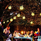 2 Packs Hanging Outdoor Solar Lanterns Decorative Lights 30 LED Waterproof Cracked Glass Jar Garden Lights for Court Yard Patio Pathway - Image 5