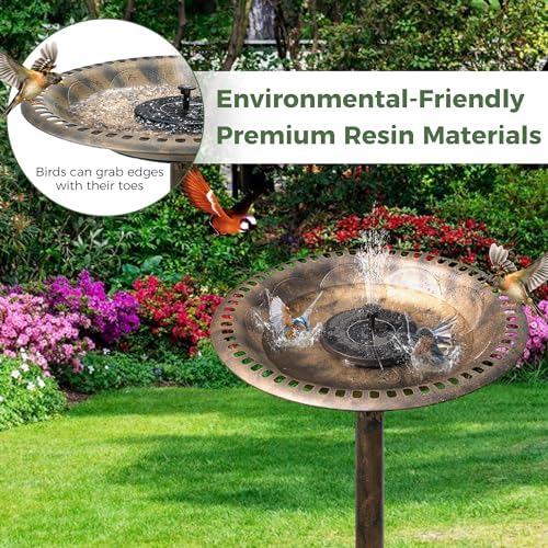 Birdbaths for Outdoors Solar Powered - Large Bird Baths for the Garden with Fountain, Heavy Duty Bird Baths for Clearance Made in USA - Perfect Addition to Your Backyard - Image 3