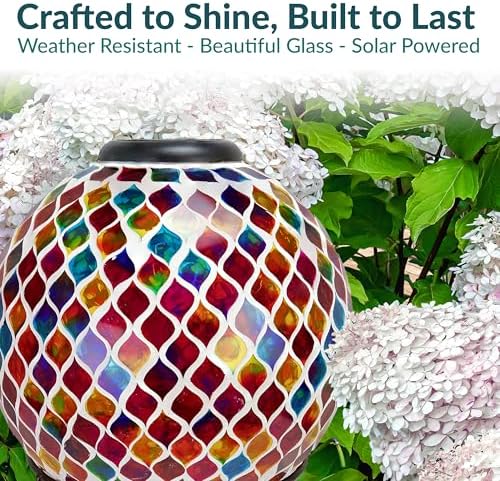 Sunnydaze Solar Gazing Ball for Garden, Summer Trellis - Image 2