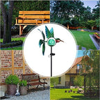 Afirst Solar Hummingbird Wind Spinner, Metal Garden Stake Lights Lawn Decor - Image 4