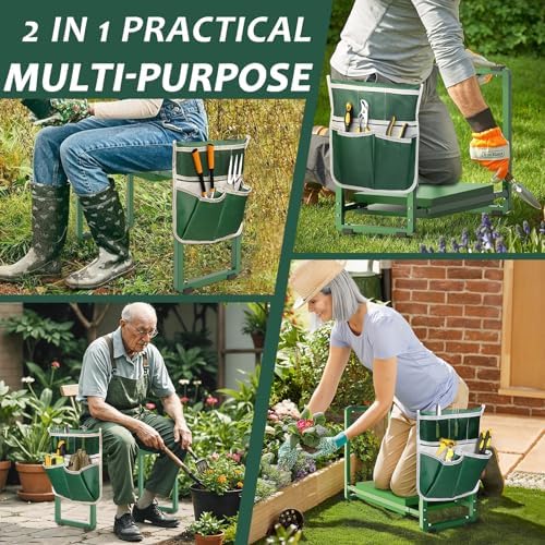 Garden Kneeler and Seat, 10.2" Wider Heavy Duty Thick for Kneeling and Seat - Image 6