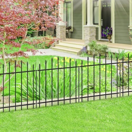 26” x 12’ No-Dig Metal Garden Fence with Stakes, Panels Fencing for Dogs by FOREHOGARGARDEN%EF%BC%86HOME