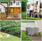 5 Panels Garden Fencing Animal Barrier with Lock, 24 in(H) X 10 Ft(L) Dog Fence Outdoor for Yard Rustproof No Dig Decorative Tall Garden Fence Metal Wire Panel Border Rabbit Ground Stakes Fencing - Image 6