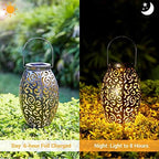 Solar Lanterns Outdoor Waterproof 2 Pack Solar Garden Lanterns Garden Decor - Image 2