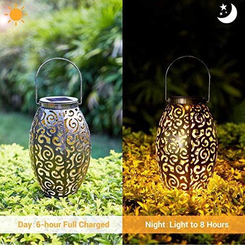 Solar Lanterns Outdoor Waterproof 2 Pack Solar Garden Lanterns Garden Decor - Image 2