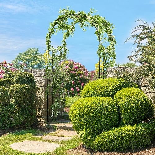 Giantex Garden Arch Trellis, 7.2FT Metal Arbor with 4 Ground Stakes - Image 2