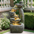 32.68'' Outdoor Water Fountain with Lights, Water Feature for Garden by Desgmomy
