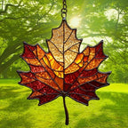 Autumn Fall Maple Leaf Mosaic Acrylic Suncatcher - Image 3