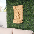 XBrand 30.3" Tall Solar Powered Outdoor Wall Fountain with Maiden Holding Pot – Classic Waterfall Design, Weather-Resistant Polyresin, Brown for Garden & Backyard Décor - Image 2