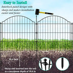Decorative Garden Fences 24in x 30ft, 15 Pack Outdoor Fencing Animal Barrier Dog Border, Metal Wire Fence Panels for Garden Decor, Flower Bed Edging Borders for No Dig Patio Yard - Image 3