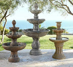 Tuscan Garden 41 1/2" Dark Stone Finish Traditional Tiered Outdoor Fountain - Image 6
