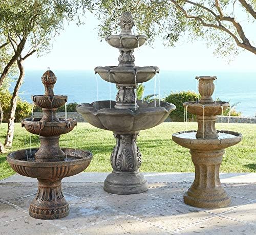 Tuscan Garden 41 1/2" Dark Stone Finish Traditional Tiered Outdoor Fountain - Image 6