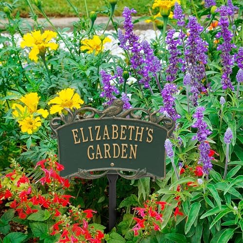 2 Line Personalized Aluminum BIRD Garden Plaque 14.25"W x 9.5" H - Image 4