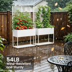 Metal Raise Garden Bed with Trellis,70" Elevated Trellis Planter Outdoor - Image 7