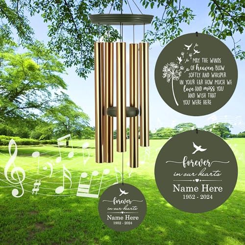 Personalized Dandelion Wind Chimes Memorial for Loss of Mom Dad - Image 6