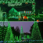 Solar Christmas Lights Outdoor 2 Pack 480 LED Solar Halloween Lights Green - Image 2