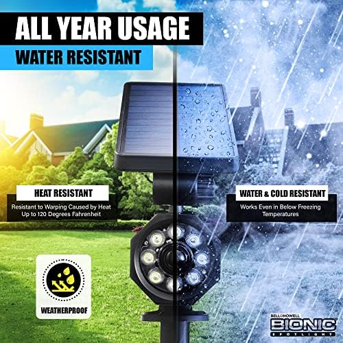 Bell+Howell Bionic Spotlight LED Solar Lights Solar-Powered Spot Light with 25 Feet Motion Sensor Outdoor Waterproof Frost Resistant Yard Outdoor Lighting As Seen On TV (Original, Set of 2) - Image 4