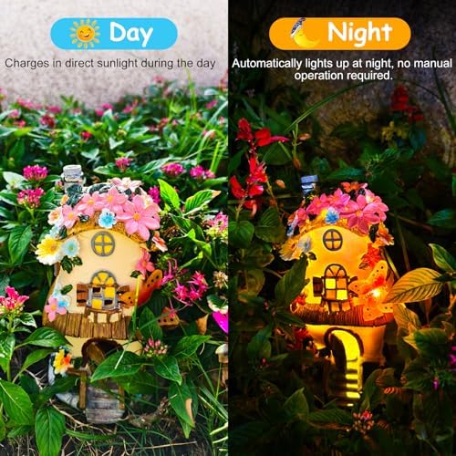 Fairy Garden House,Fairy House,8.3in,Fairy Garden Accessories,Solar - Image 6