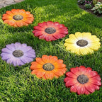 Cinnvoice 6 Pack Garden Stepping Stones Outdoor - 10 Inch Resin Decorative Stone for Garden Walkway Patio Landscaping Yard Decor(Daisy) by QinYee