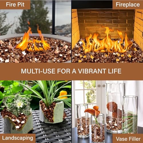 NUPICK 20 Pound Fire Glass, 1/4 Inch Reflective Fire Pit Glass - Image 7