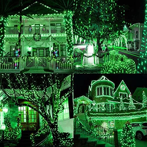 YIQU Solar Christmas Lights Outdoor 2 Pack 144FT 400 LED String Light Green - Image 2