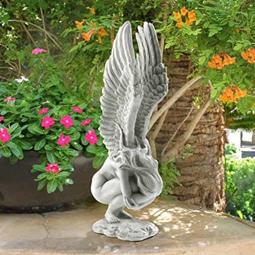 Design Toscano NG33765 Remembrance and Redemption Angel Religious Garden Statue, Medium 15 Inch, Ivory - Image 6