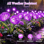 VOOKRY Solar Flowers Outdoor Waterproof, 2 Pack Purple Garden Lights with Swaying Firefly Lights, Flower Light Garden Decor for Yard Patio Pathway Lawn Grave, Gardening Gifts for Women Birthday - Image 4