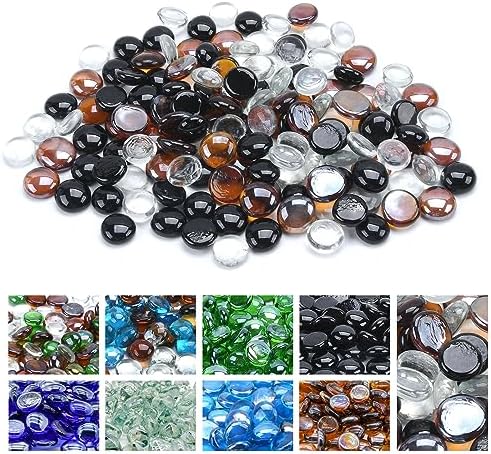 GasSaf 3/4 Inch Blended Fire Glass Beads for Outdoor Fire Pit, 20 Pound by GasSaf