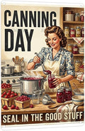 Woman Canning Berry Preserves Tin Sign 8x12Inch by Unknown