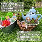 Mood Lab Miniature Garden Decor - Decorative Resin 7.1" H Teapot House Set (4 pcs) - Indoor & Outdoor Garden Decor - Image 3