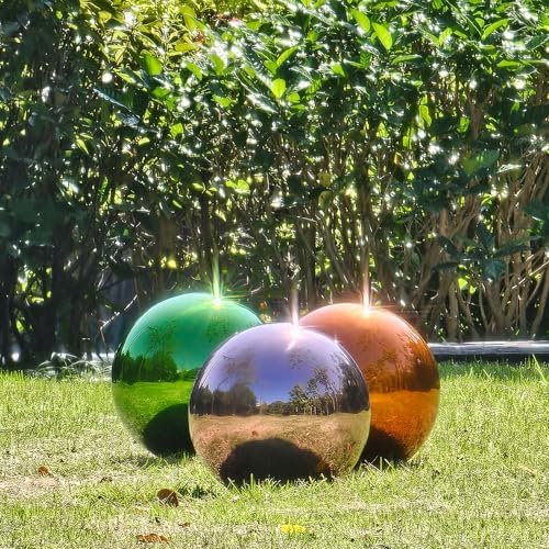 Stainless Steel Gazing Globe Mirror Ball, Decorative Gazing Balls for Garden, Reflective Smooth Garden Ball Sphere for Outdoor Yard Decoration (Green, Dia: 8 inch) - Image 6