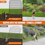 10 Panels No Dig Fence, 32 in(H) X 24 ft(L) Garden Decorative Fence Animal Barrier for Dogs, Rustproof Metal Garden Edging Border for Outdoor, Yard, Patio, Black - Image 3